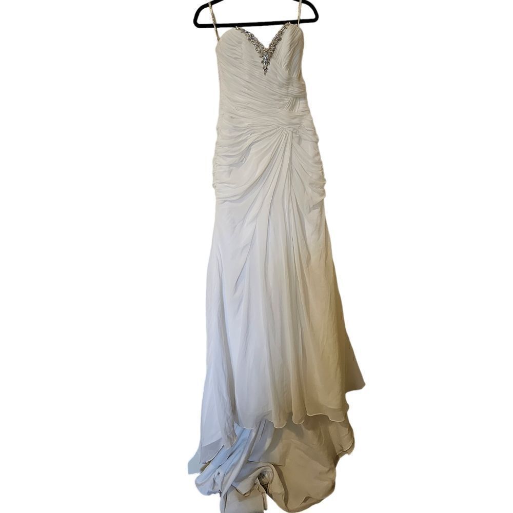 MAGGIE SOTTERO Memories Collection Ruched Strapless Wedding Dress - Size 10